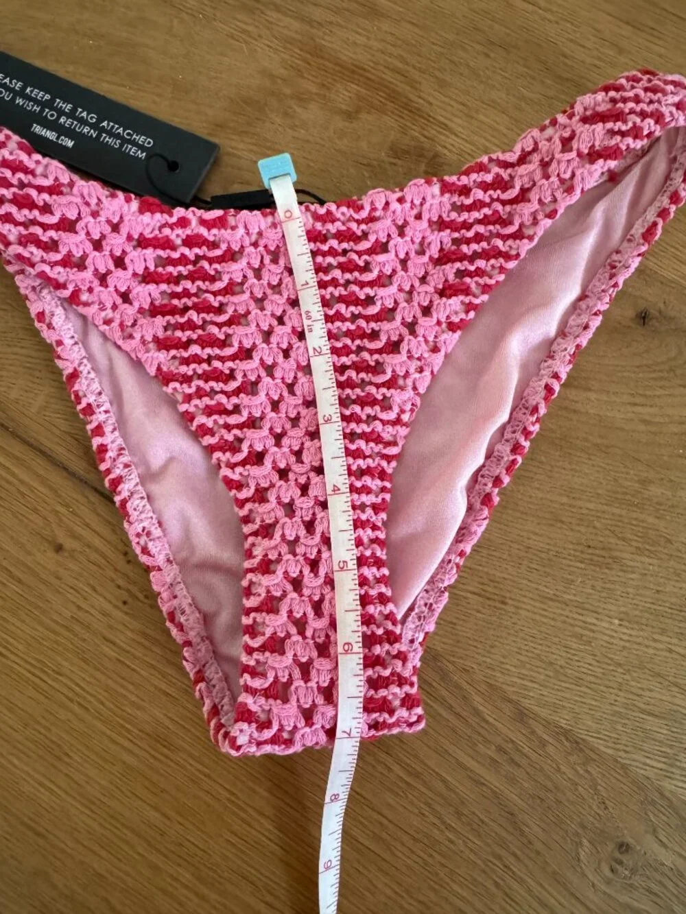 Triangl Maia Alina Crochet Bikini Bottom — Pink | XXS | Cheeky | NWT
